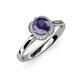 4 - Myrna Round Iolite and Diamond Halo Engagement Ring 