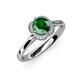 4 - Myrna Round Emerald and Diamond Halo Engagement Ring 