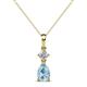 1 - Zaila Pear Cut Aquamarine and Diamond Two Stone Pendant 