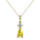 1 - Zaila Pear Cut Yellow Sapphire and Diamond Two Stone Pendant 