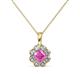 1 - Urania Pink Sapphire and Diamond Floral Halo Pendant 