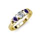 2 - Raea Diamond and Iolite Three Stone Engagement Ring 