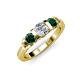 2 - Raea Diamond and Emerald Three Stone Engagement Ring 