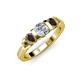 2 - Raea Diamond and Smoky Quartz Three Stone Engagement Ring 