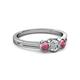 3 - Irina Diamond and Rhodolite Garnet Three Stone Engagement Ring 