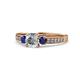 1 - Dzeni Diamond and Blue Sapphire Three Stone Engagement Ring 