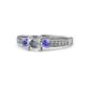 1 - Dzeni Diamond and Tanzanite Three Stone Engagement Ring 