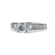 1 - Dzeni Diamond and Aquamarine Three Stone Engagement Ring 