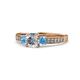 1 - Dzeni Diamond and Blue Topaz Three Stone Engagement Ring 