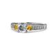 1 - Dzeni Diamond and Citrine Three Stone Engagement Ring 