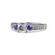 1 - Dzeni Diamond and Iolite Three Stone Engagement Ring 