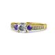 1 - Dzeni Diamond and Iolite Three Stone Engagement Ring 