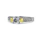 1 - Dzeni Diamond and Yellow Sapphire Three Stone Engagement Ring 