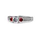 1 - Dzeni Diamond and Ruby Three Stone Engagement Ring 