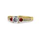 1 - Dzeni Diamond and Ruby Three Stone Engagement Ring 