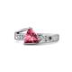 1 - Medora (7mm) Trillion Pink Tourmaline and Diamond Engagement Ring 