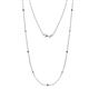 Adia (9 Stn/2mm) Blue and White Diamond on Cable Necklace 