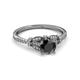 3 - Katelle Desire Black and White Diamond Engagement Ring 