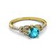 3 - Katelle Desire London Blue Topaz and Diamond Engagement Ring 