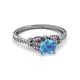 3 - Katelle Desire Blue Topaz and Diamond Engagement Ring 