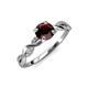 4 - Mayra Desire Red Garnet and Diamond Engagement Ring 