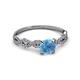 3 - Milena Desire Blue Topaz and Diamond Engagement Ring 