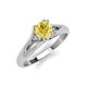 4 - Adira 6.50 mm Round Lab Created Yellow Sapphire Solitaire Engagement Ring 
