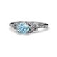 1 - Katelle Desire Aquamarine and Diamond Engagement Ring 