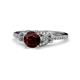 1 - Katelle Desire Red Garnet and Diamond Engagement Ring 