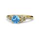 1 - Katelle Desire Blue Topaz and Diamond Engagement Ring 