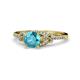 1 - Katelle Desire London Blue Topaz and Diamond Engagement Ring 