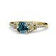1 - Katelle Desire Blue and White Diamond Engagement Ring 