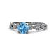 1 - Milena Desire Blue Topaz and Diamond Engagement Ring 