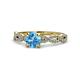1 - Milena Desire Blue Topaz and Diamond Engagement Ring 