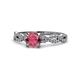 1 - Milena Desire Rhodolite Garnet and Diamond Engagement Ring 