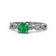1 - Milena Desire Emerald and Diamond Engagement Ring 