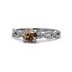 1 - Milena Desire Smoky Quartz and Diamond Engagement Ring 
