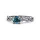 1 - Milena Desire Blue and White Diamond Engagement Ring 
