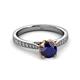 3 - Aziel Desire Blue Sapphire and Diamond Solitaire Plus Engagement Ring 