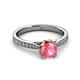 3 - Aziel Desire Pink Tourmaline and Diamond Solitaire Plus Engagement Ring 