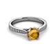3 - Aziel Desire Citrine and Diamond Solitaire Plus Engagement Ring 