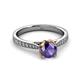 3 - Aziel Desire Iolite and Diamond Solitaire Plus Engagement Ring 
