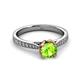 3 - Aziel Desire Peridot and Diamond Solitaire Plus Engagement Ring 