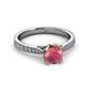 3 - Aziel Desire Rhodolite Garnet and Diamond Solitaire Plus Engagement Ring 
