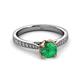 3 - Aziel Desire Emerald and Diamond Solitaire Plus Engagement Ring 
