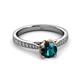 3 - Aziel Desire Blue and White Diamond Solitaire Plus Engagement Ring 