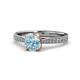 1 - Aziel Desire Aquamarine and Diamond Solitaire Plus Engagement Ring 