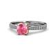 1 - Aziel Desire Pink Tourmaline and Diamond Solitaire Plus Engagement Ring 