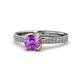 1 - Aziel Desire Amethyst and Diamond Solitaire Plus Engagement Ring 