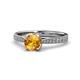 1 - Aziel Desire Citrine and Diamond Solitaire Plus Engagement Ring 